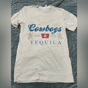 Cowboys & Tequila Graphic  T-Shirt - Cream